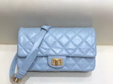 Chanel Waist Bag Light Blue Aged Calfskin and Gold Tone Metal A57791