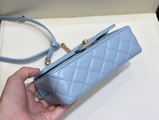 Chanel Waist Bag Light Blue Aged Calfskin and Gold Tone Metal A57791