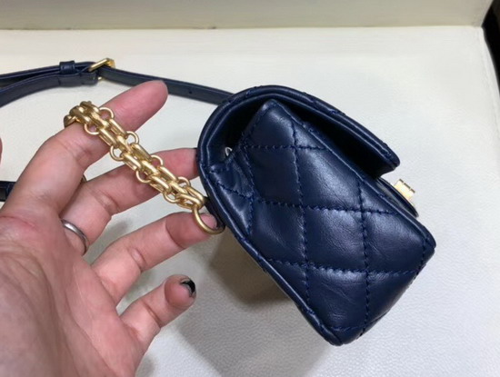 Chanel Waist Bag Navy Blue Aged Calfskin and Gold Tone Metal A57791