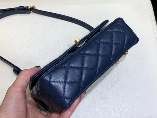 Chanel Waist Bag Navy Blue Aged Calfskin and Gold Tone Metal A57791