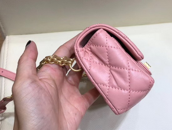 Chanel Waist Bag Pink Aged Calfskin and Gold Tone Metal A57791