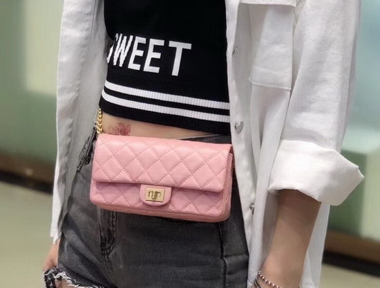 Chanel Waist Bag Pink Aged Calfskin and Gold Tone Metal A57791