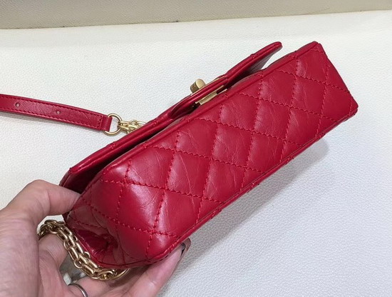 Chanel Waist Bag Red Aged Calfskin and Gold Tone Metal A57791