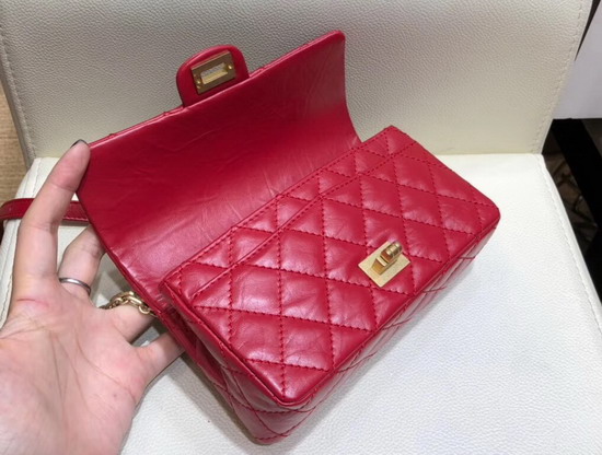 Chanel Waist Bag Red Aged Calfskin and Gold Tone Metal A57791