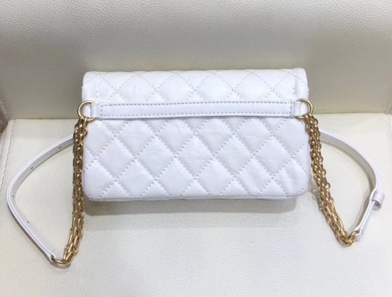 Chanel Waist Bag White Aged Calfskin and Gold Tone Metal A57791