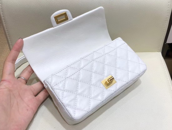 Chanel Waist Bag White Aged Calfskin and Gold Tone Metal A57791