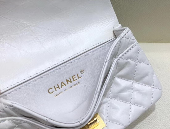 Chanel Waist Bag White Aged Calfskin and Gold Tone Metal A57791