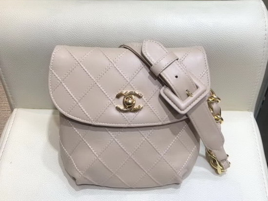 Chanel Waist Bag in Beige Lambskin