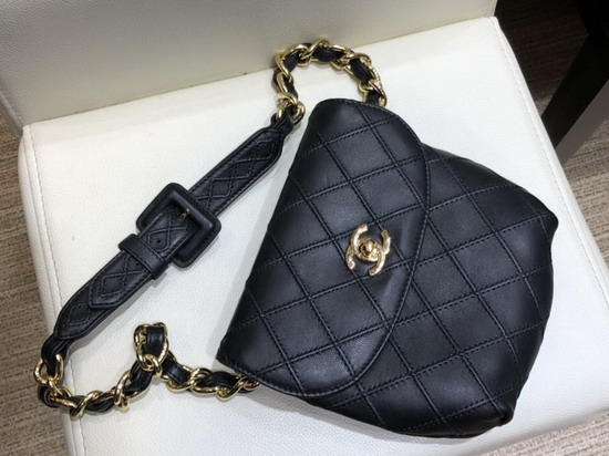 Chanel Waist Bag in Black Lambskin