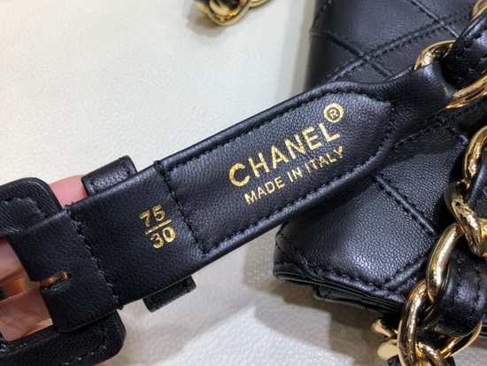 Chanel Waist Bag in Black Lambskin