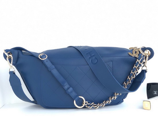 Chanel Waist Bag in Blue Calfskin