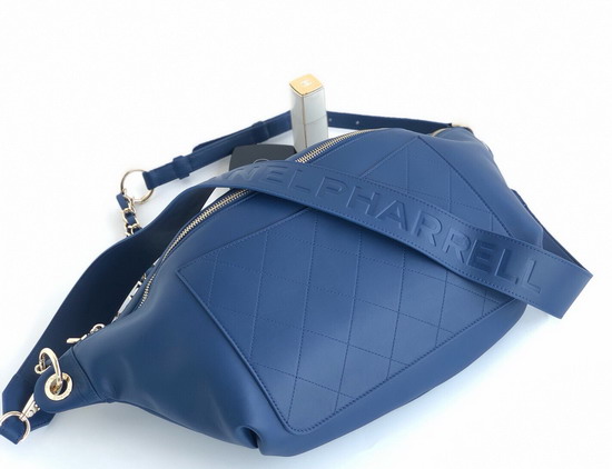 Chanel Waist Bag in Blue Calfskin