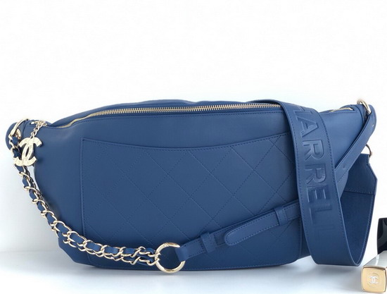 Chanel Waist Bag in Blue Calfskin