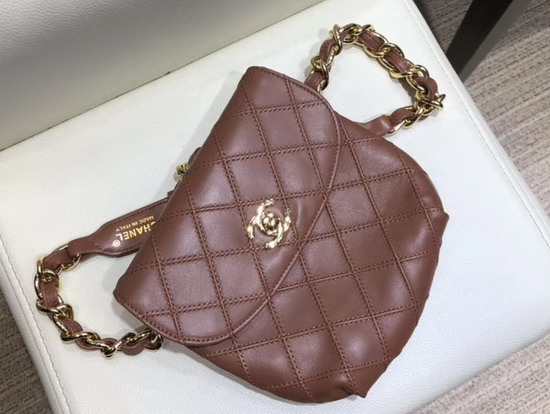 Chanel Waist Bag in Brown Lambskin