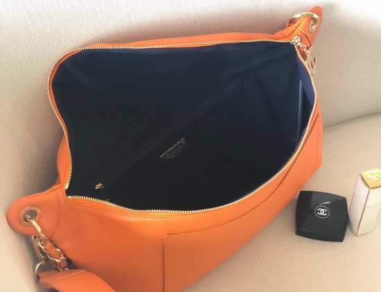 Chanel Waist Bag in Orange Calfskin