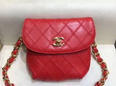 Chanel Waist Bag in Red Lambskin