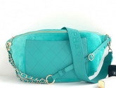 Chanel Waist Bag in Turquoise Suede and Calfskin