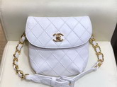 Chanel Waist Bag in White Lambskin