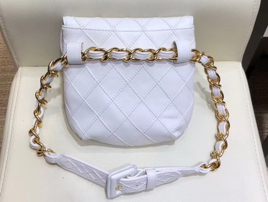 Chanel Waist Bag in White Lambskin