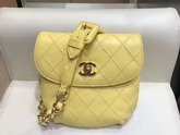 Chanel Waist Bag in Yellow Lambskin