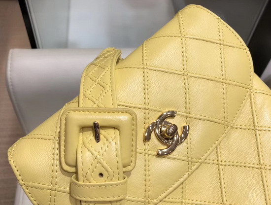 Chanel Waist Bag in Yellow Lambskin