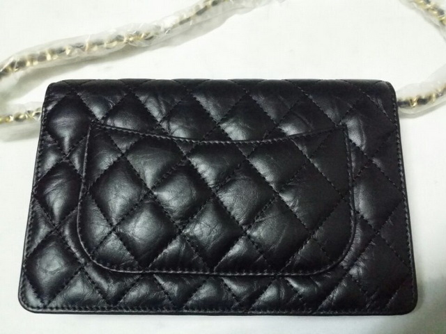 Chanel Wallet On Chain Aged Calfskin and Charms Black for Sale