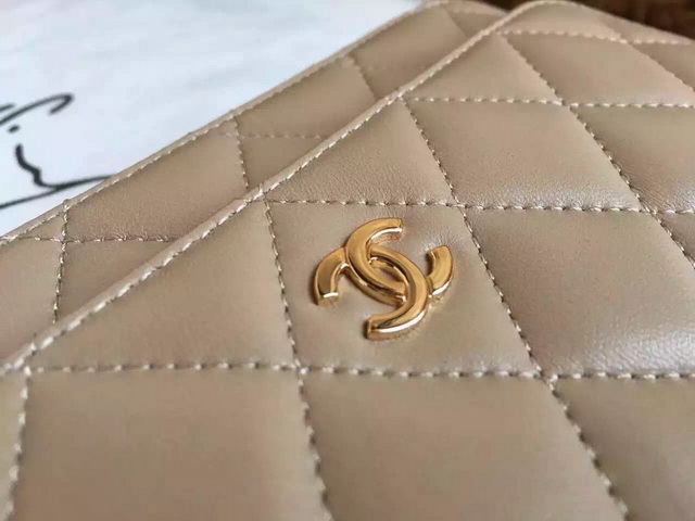 Chanel Wallet On Chain Apricot Lambskin Gold Chain for Sale