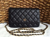 Chanel Wallet On Chain Black Caviar Gold Hardware for Sale