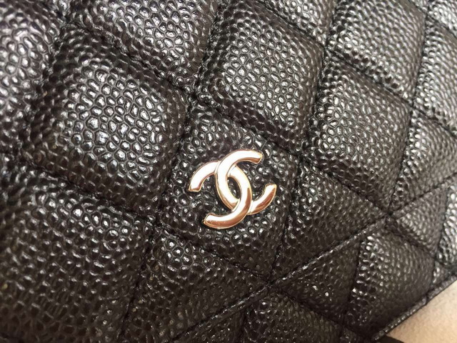 Chanel Wallet On Chain Black Caviar Silver Hardware for Sale