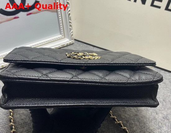 Chanel Wallet On Chain Black Grained Calfskin Replica