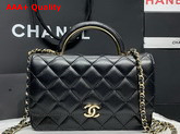 Chanel Wallet On Chain Black Lambskin Gold Tone Metal AP2844 Replica