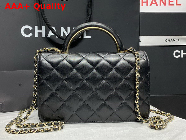 Chanel Wallet On Chain Black Lambskin Gold Tone Metal AP2844 Replica