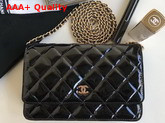 Chanel Wallet On Chain Black Patent Leather Replica