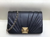 Chanel Wallet On Chain Black Pleated Lambskin and Gold Tone Metal AP0388