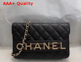 Chanel Wallet On Chain Calfskin and Gold Tone Metal Black AP1234 Replica