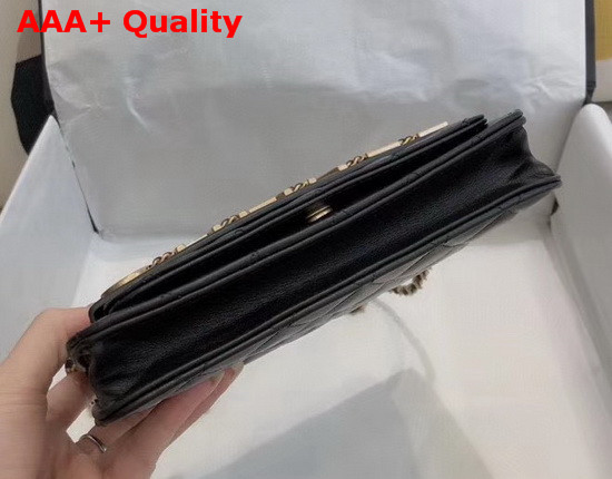 Chanel Wallet On Chain Calfskin and Gold Tone Metal Black AP1234 Replica