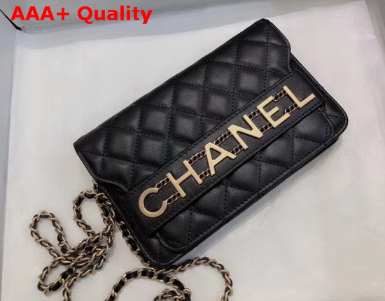 Chanel Wallet On Chain Calfskin and Gold Tone Metal Black AP1234 Replica