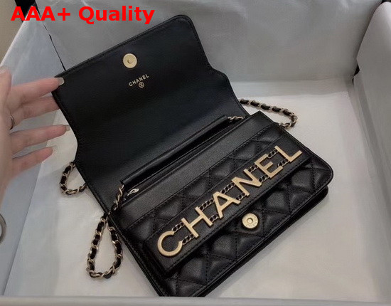 Chanel Wallet On Chain Calfskin and Gold Tone Metal Black AP1234 Replica