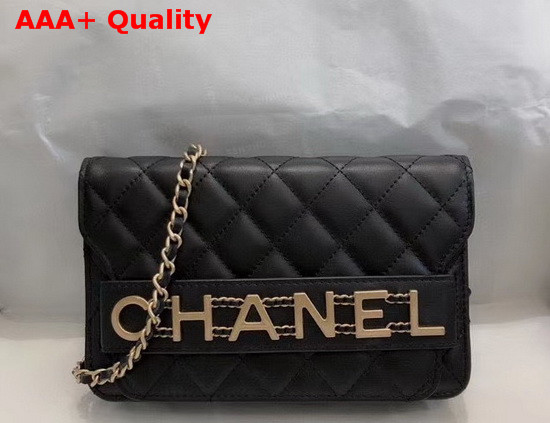 Chanel Wallet On Chain Calfskin and Gold Tone Metal Black AP1234 Replica