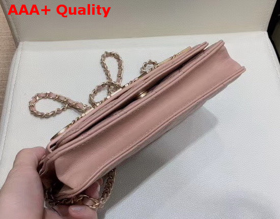 Chanel Wallet On Chain Calfskin and Gold Tone Metal Pink AP1234 Replica