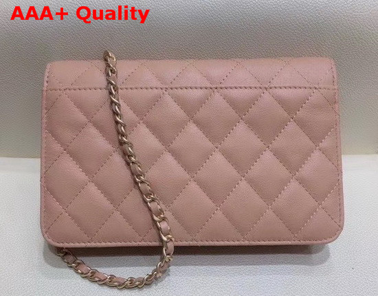 Chanel Wallet On Chain Calfskin and Gold Tone Metal Pink AP1234 Replica