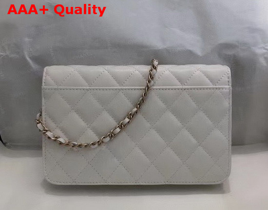 Chanel Wallet On Chain Calfskin and Gold Tone Metal White AP1234 Replica