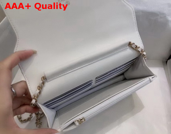 Chanel Wallet On Chain Calfskin and Gold Tone Metal White AP1234 Replica