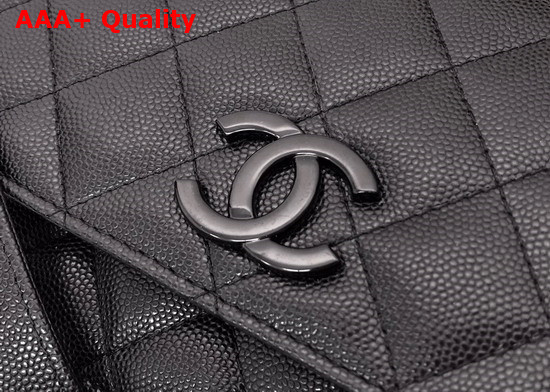 Chanel Wallet On Chain Grained Calfskin and Lacquered Metal Black AP1954 Replica