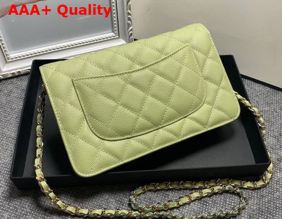 Chanel Wallet On Chain Green Grained Calfskin Replica