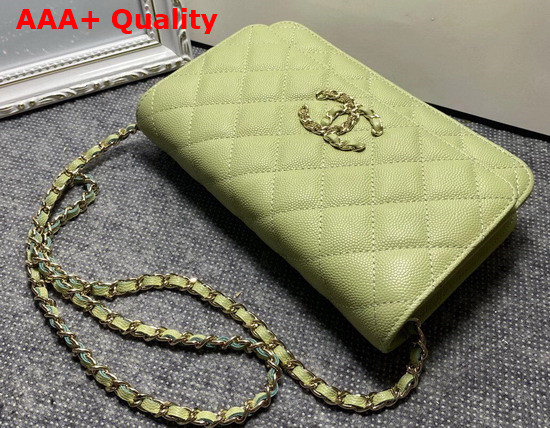 Chanel Wallet On Chain Green Grained Calfskin Replica