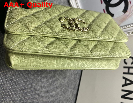 Chanel Wallet On Chain Green Grained Calfskin Replica