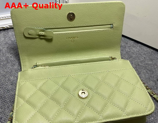 Chanel Wallet On Chain Green Grained Calfskin Replica