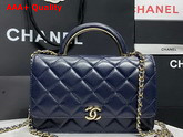 Chanel Wallet On Chain Navy Blue Lambskin Gold Tone Metal AP2844 Replica