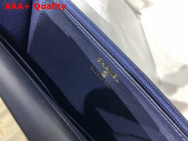 Chanel Wallet On Chain Navy Blue Lambskin Gold Tone Metal AP2844 Replica